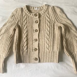 Cropped Balloon Sleeve Cardigan